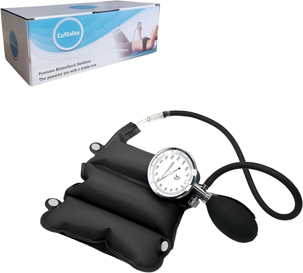 Pressure Biofeedback Stabilizer - Joint Support & Muscle Control Trainer for Low Back & Neck Pain Relief - Posture Corrector for Office Workers & Athletes (Black)