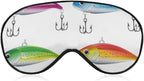 Soft Sleep Mask for Women Men, Light Blocking Breathable Eye Mask Blindfold with Adjustable Elastic Strap, Pressure-Free Comfortable Eye Cover for Travel Nap Set of Fishing Lures Illustration