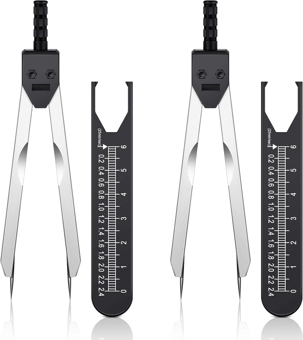 Frienda 2 Pieces EKG Caliper ECG Calipers Measuring Tool with Ruler Electrocardiogram Drafting Divider for Nursing (Black)