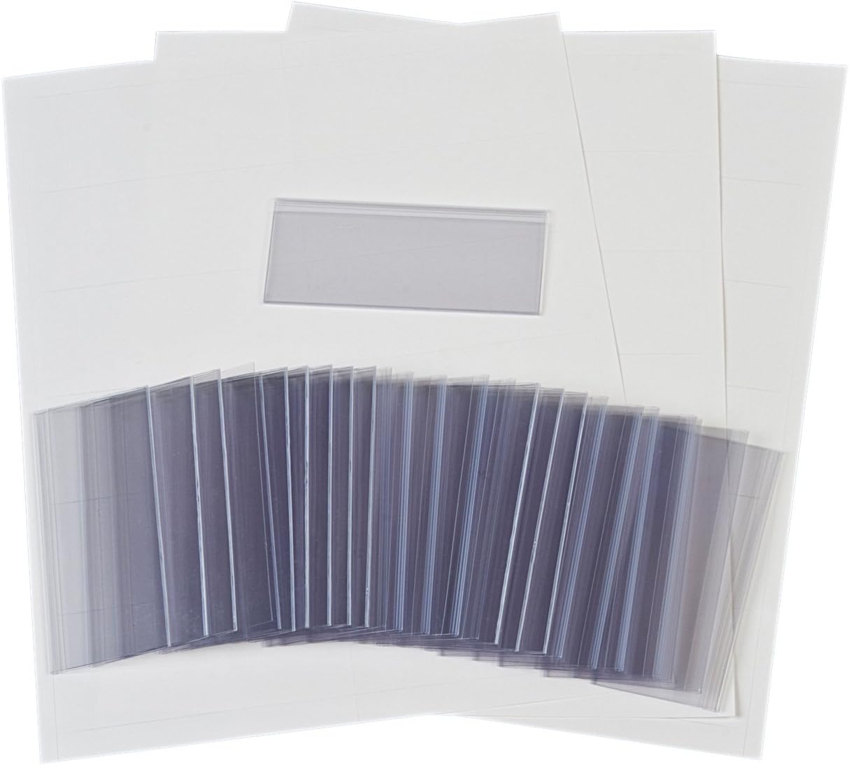 Akro-Mils 29302 Clear Protective Plastic Label Holder and Labels for large AkroBins and 30348, 30358, (25-Pack)