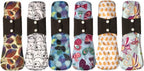 MUMBABY 6pcs 12 Inch (30.5cm) Heavy Flow Charcoal Bamboo Mama Cloth/Menstrual Pads/Reusable Sanitary Pads (Xinjiang Flower Group, 12inch)