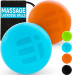Massage Lacrosse Balls for Myofascial Release - Trigger Point Therapy Ball Set for Deep Tissue Relief - Foot Massage Ball Roller for Plantar Fasciitis - 2 Pack (Blue/Orange)