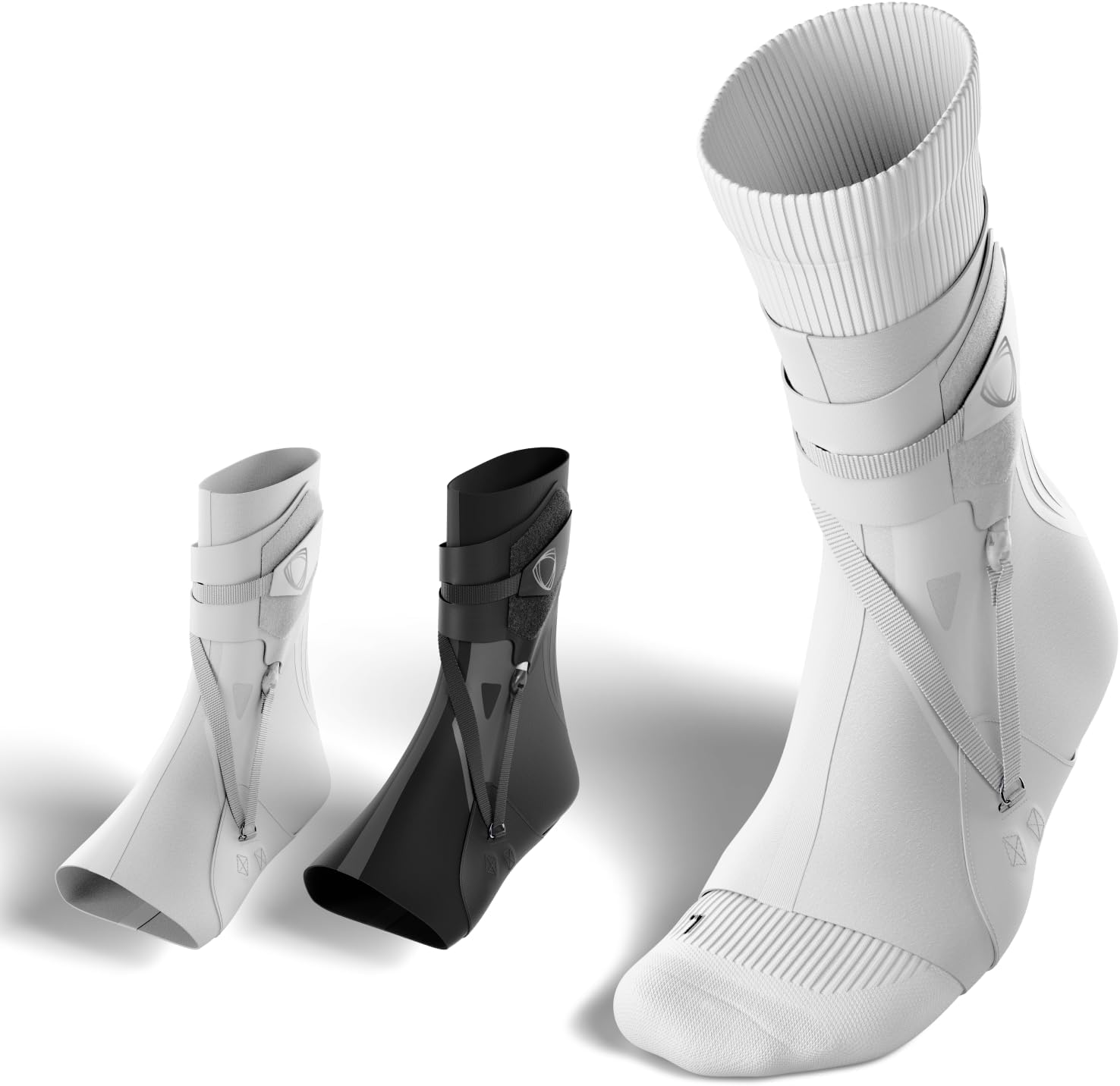 BETTERGUARDS 3.0 Ankle Brace, Ultra-Light Compression Support for Sprains & Injury Recovery, Double Sleeve Wrap for Men & Women, Ideal for Basketball, Soccer & All Sports (White, M, Left)