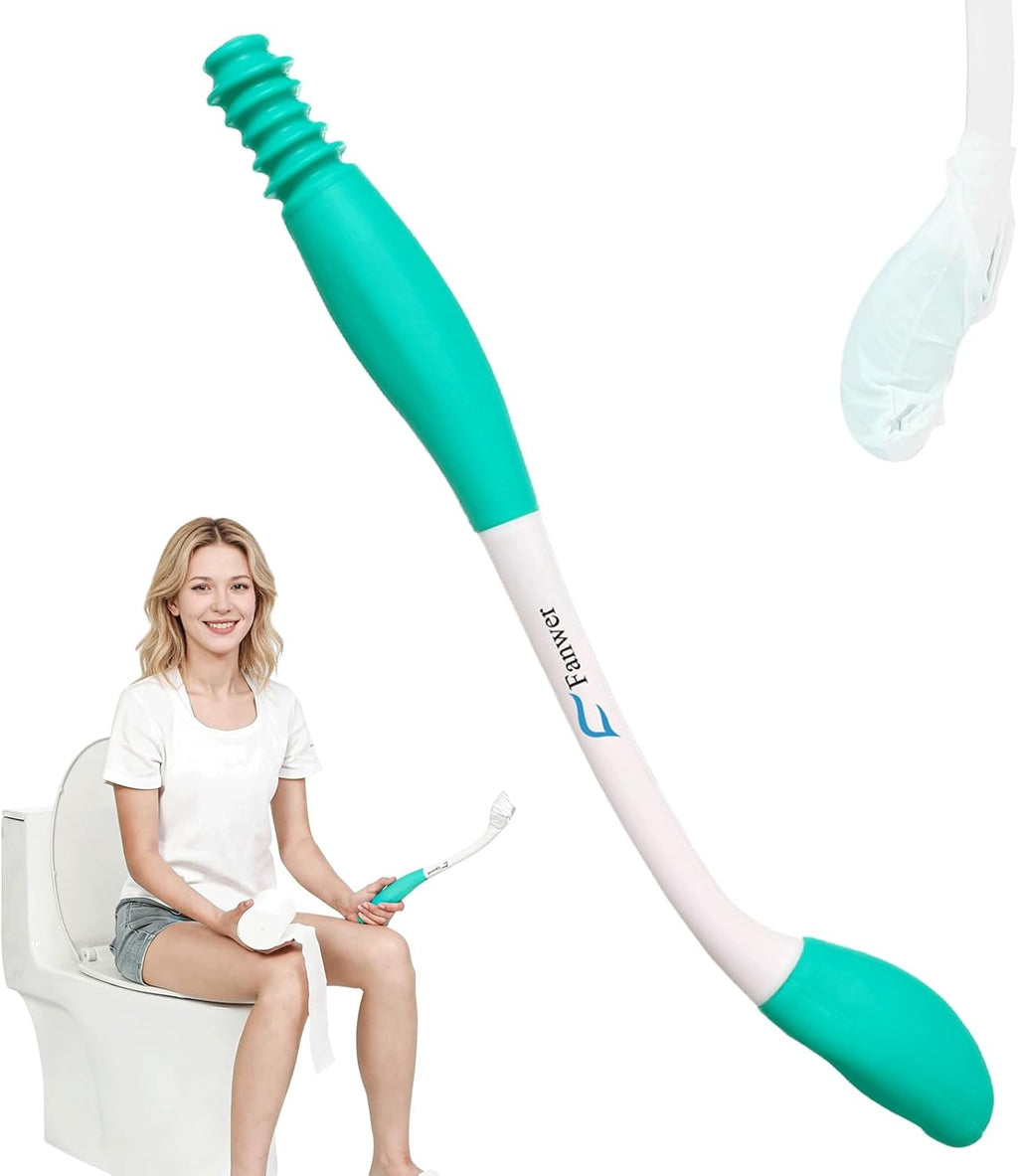 Fanwer Toilet Aids for Wiping,Long Reach Comfort Bottom Buddy Extends Your Reach Over 15",Butt Wiper for Disabled,Elderly