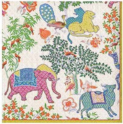 Entertaining with Caspari 20-Pack Le Jardin De Mysore Luncheon Napkins