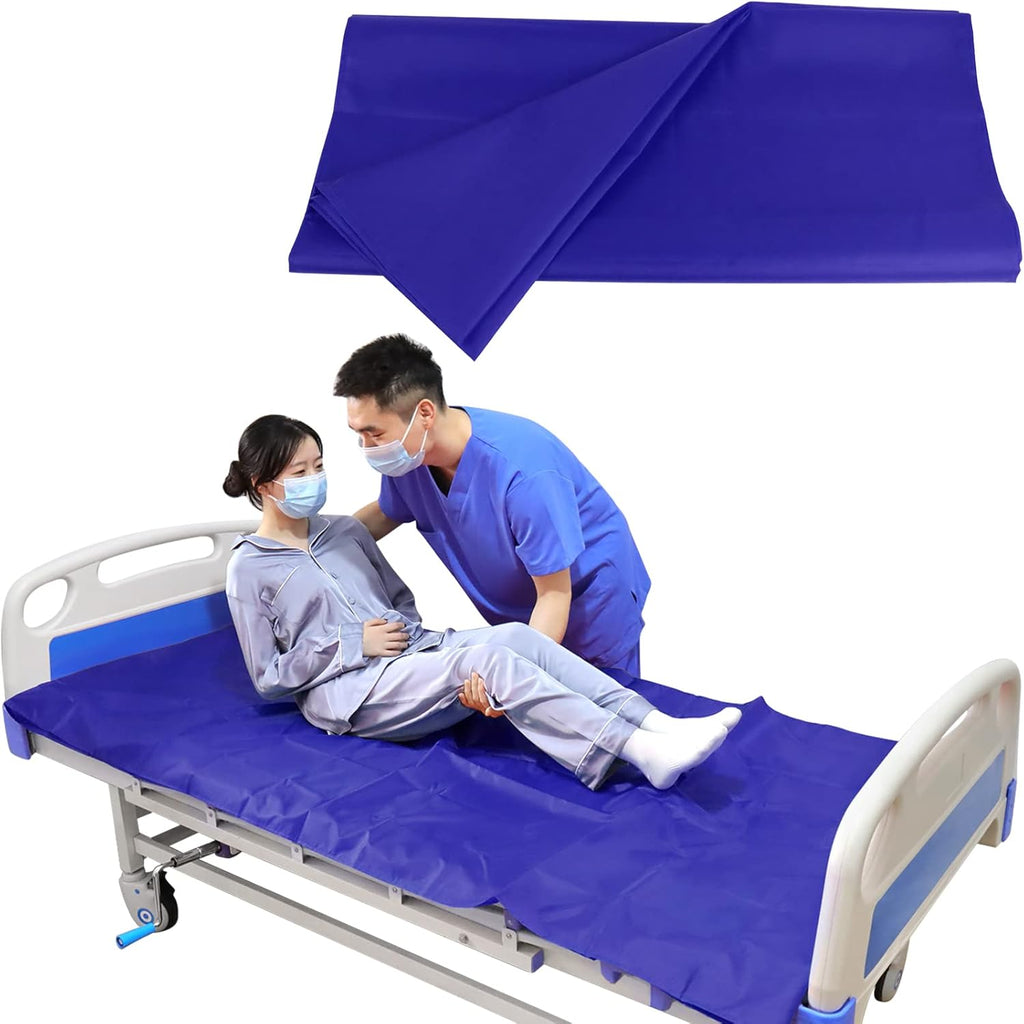 YHK Tubular Slide Sheet for Patient Transfer, Sliding Draw Sheets to Assist Moving Elderly,Slides for Cars, Hospital Bed, Home Care(Blue, 39"x79"(100x200cm)