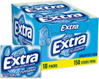 EXTRA Gum Peppermint Sugar Free Chewing Gum Bulk Pack, 15 Stick (10 Pack)