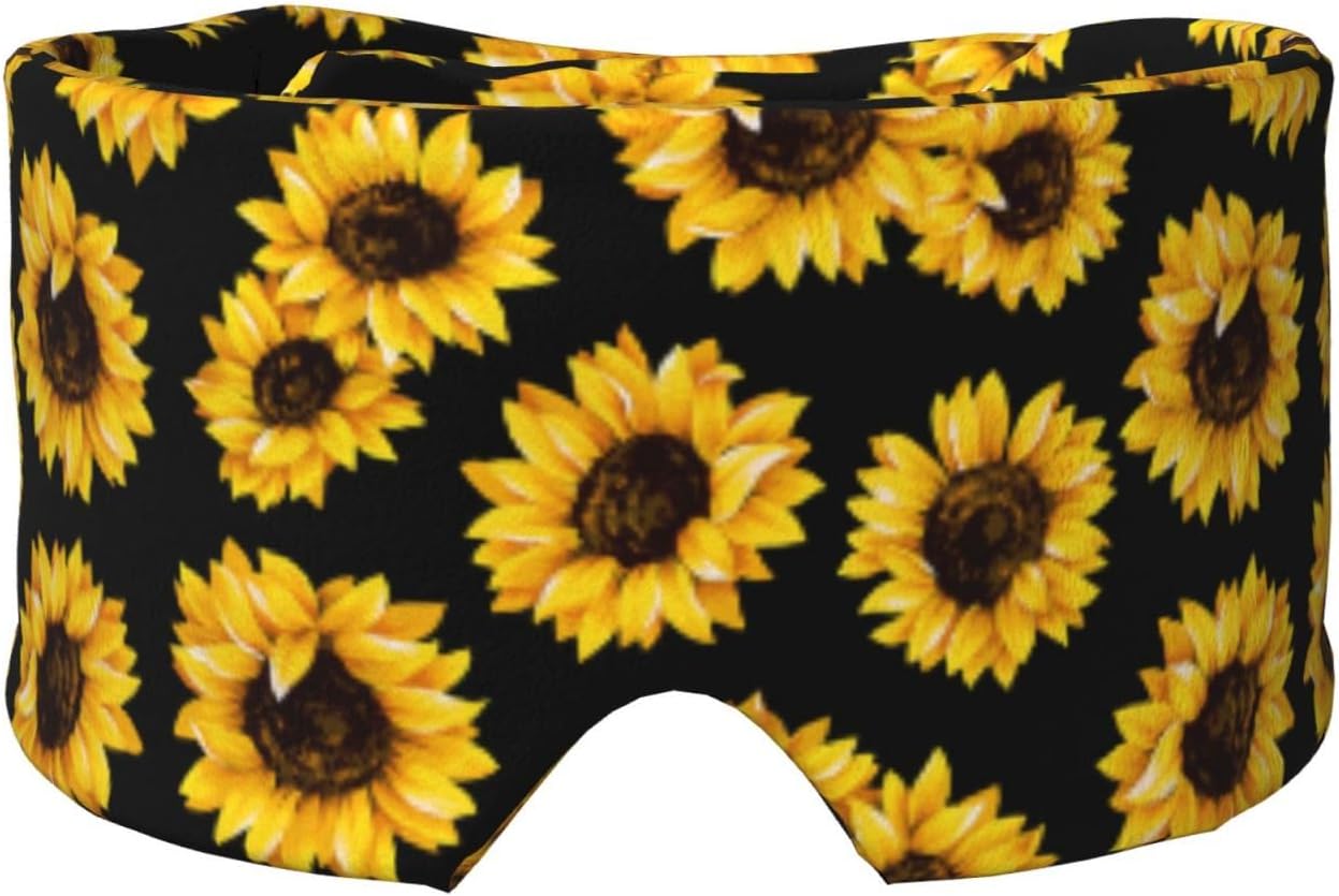 Beautiful Sunflower Fall Flower Blackout Eye Covers - Women Eye Shades for Sleeping - Men Adjustable Sleep Eye Masks