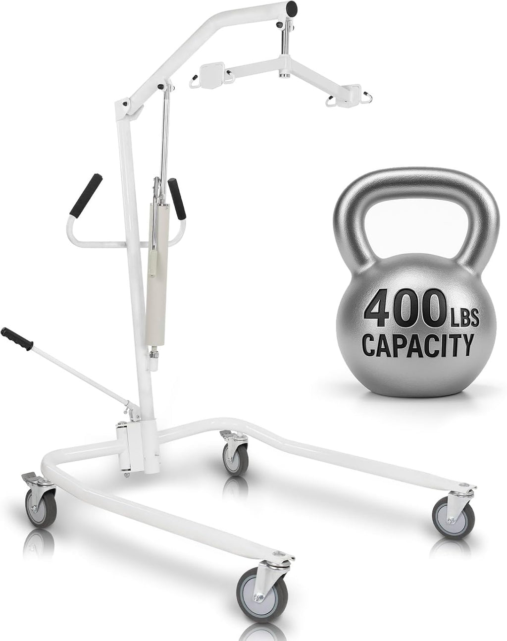 Vive Patient Lift for Home Use - Hydraulic Lift for Elderly Transfer from Bed to Chair & Floor, Portable Medical Hoist Lift Assist Device for Handicap & Seniors - 400 lb Capacity
