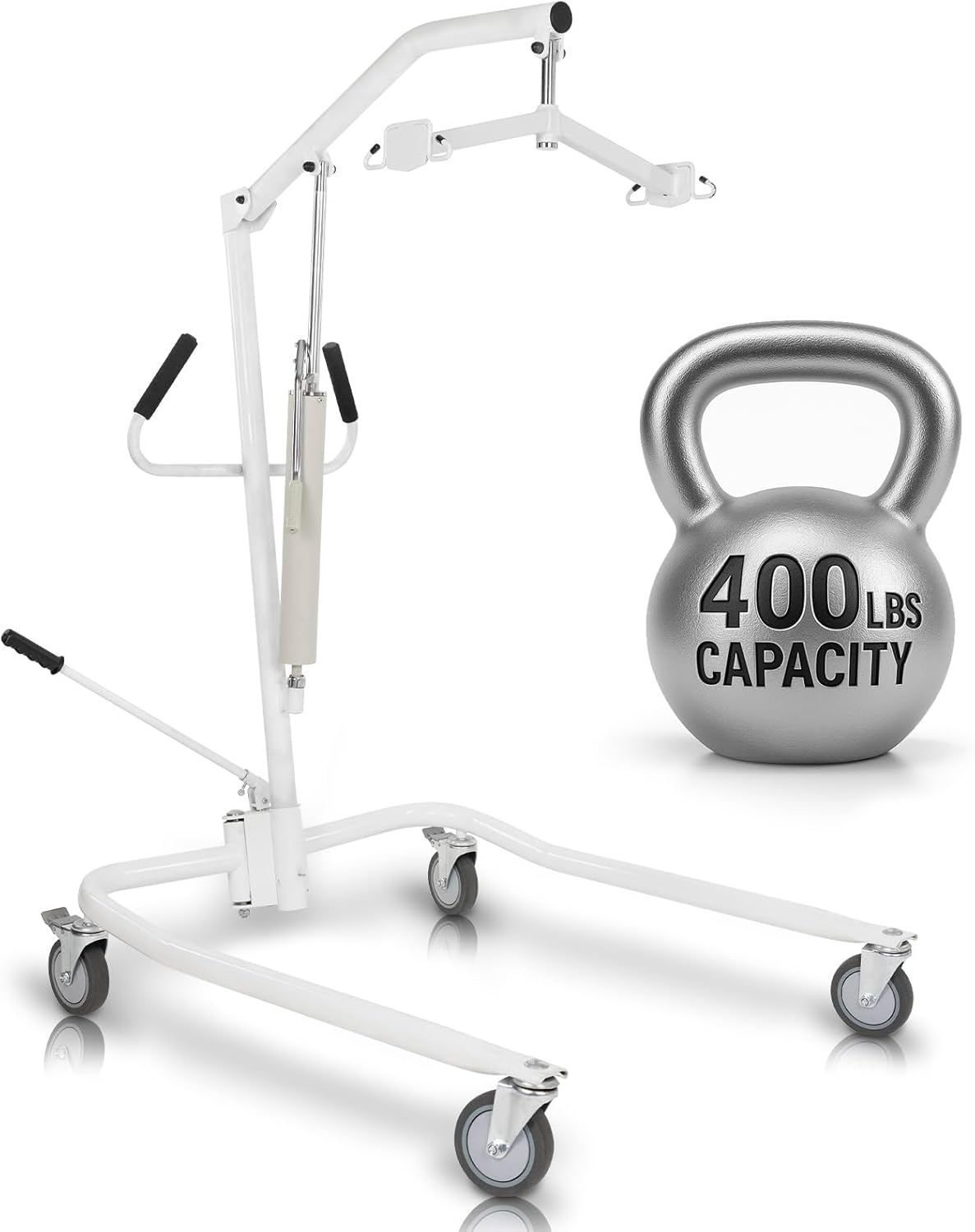 Vive Patient Lift for Home Use - Hydraulic Lift for Elderly Transfer from Bed to Chair & Floor, Portable Medical Hoist Lift Assist Device for Handicap & Seniors - 400 lb Capacity