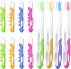 EasyHonor 20 Pack Bulk Travel Toothbrush with Folding Portable Design and Soft Bristles, for Camping, Hiking, Travel, School