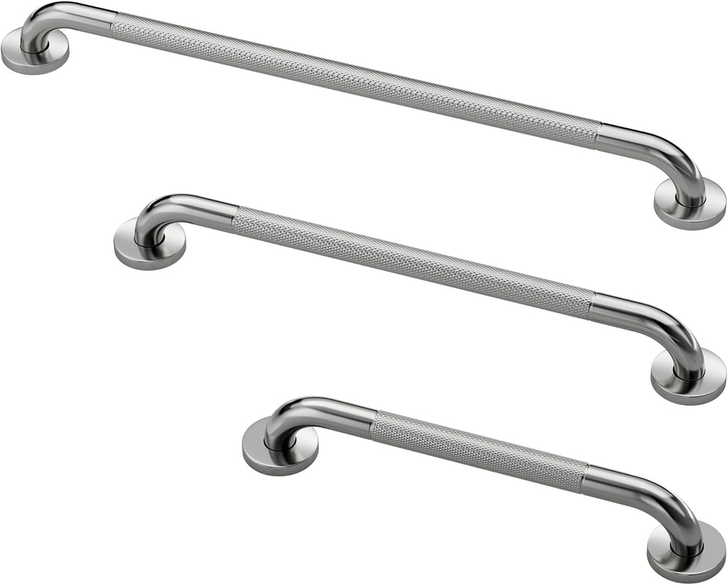 Commercial Grab Bar Bundle - ADA Compliance - Handicap Grab Bars with Knurled Grip for Restrooms, Stainless Steel - 1.5" Diameter - 18", 36", 42" - Pack of 3