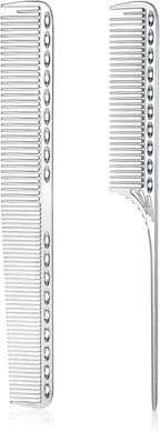 Stainless Steel Fine Tooth Comb, 2 PCS Metal Rat Tail Comb for Men Anti-Static Professional Barber Hair Styling Combs Space Aluminum Unbreakable Metal Haircut Hair Combs for Men Women, Heat Resistant
