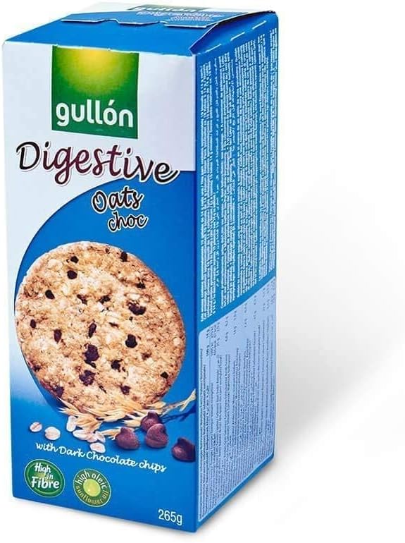 Gullon Oat and Choco Digestive Cookie Biscuits - with Dark Chocolate chips - 15 oz