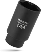 TIGHTSPOT 1/2 Inch Drive - 1 3/8 Inch Deep Impact Socket with Anti-Rounding 6 Point Design, Heat-Treated CRMO Steel