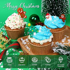 Edible Christmas Cookie Decorations, Edible Gingerbread Men, Christmas Tree, Santa Claus Icing Decorations, Gingerbread House Decorations, Perfect for Cupcakes, Cake, Cookies, and Ice Cream Topping