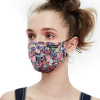 Face Masks for Women - Cotton Face Mask Washable Reusable Cloth Mask with 4 Filters Adjustable Ear Loops & Nose Wire