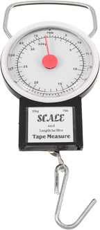 VALICLUD Portable Hanging Fishing Scale 32kg Mechanical Spring Scale with Hook Handheld Luggage and Small Animal Weighing Tool for Travel and Outdoor Use