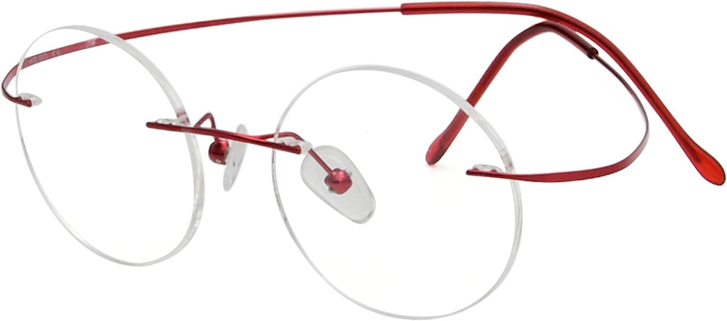 Eyekepper Titanium Rimless Round Reading Glasses Circle Readers For Men