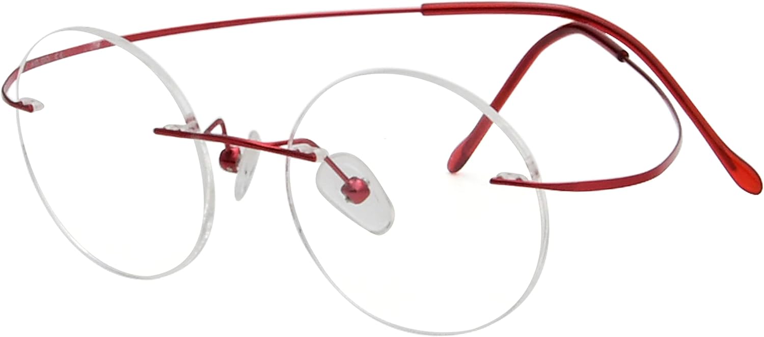Eyekepper Titanium Rimless Round Reading Glasses Circle Readers For Men