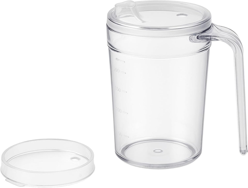 HOMECRAFT Shatterproof Beaker for Elderly & Adults Clear Mug with Lid – 400ml – Lightweight, Non-Spill Drinking Cup for Weak Grip – Daily Living Aid, Ideal Sippy Cup Alternative