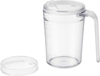 HOMECRAFT Shatterproof Beaker for Elderly & Adults Clear Mug with Lid – 400ml – Lightweight, Non-Spill Drinking Cup for Weak Grip – Daily Living Aid, Ideal Sippy Cup Alternative