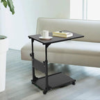 Over-Bed Tables, Rolling Side Table Adjustable Height Portable Detachable Bedside Table Mobile Desk pc Table for Small Spaces