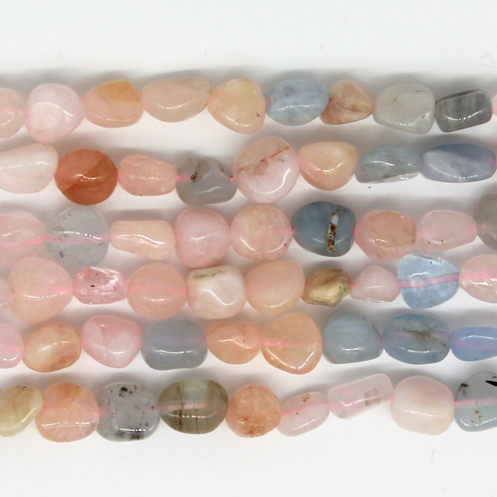 MJDCB Natural Irregular Shape Stone Beads 6-8mm Morganite Gemstone Energy Crystal for Jewelry Making Bracelet Necklace