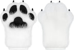 BNLIDES Cosplay Fursuit Paw Gloves Furry Claw Gloves Built-in Whistle Decompression Toys Costume Party Accessories for Adult