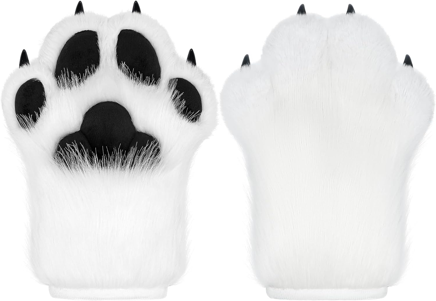 BNLIDES Cosplay Fursuit Paw Gloves Furry Claw Gloves Built-in Whistle Decompression Toys Costume Party Accessories for Adult