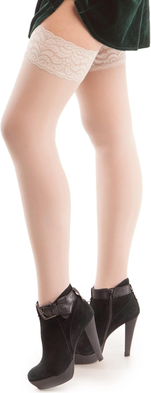 ITA-MED Sheer Thigh High Compression Stockings for Women, 20-30 mmHg Medical Compression Socks, Closed Toe