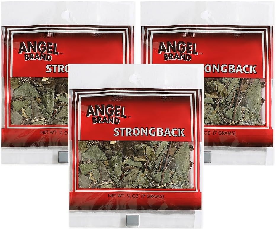 Angel Brand Jamaican Strongback Herb 0.25 oz Pouch Pack of 3 - Sourced from Fertile Land of Jamaica- Strongback Earthy,Woody & Bitter Flavor - Provide Comfort to your Back