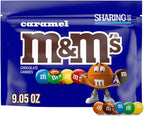 M&M'S Caramel Milk Chocolate Candy, Sharing Size, 9.05 oz Resealable Bag