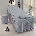 Beauty Salon Bed Skirt Bedspread 3-Piece Massage Table Sheet Skirt Beauty Salon Bed Sheet Solid Color Beauty Bed Cover for Body Fumigation Physiotherapy Massage Bed Linens (Grey,80 * 190cm(3pcs))