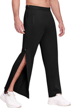 Deyeek Mens Tear Away Basketball Pants 2 Side Zippers Snap Off Full Open Down Sweatpants Leg Post Surgery Pant with Pockets