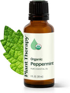 Plant Therapy Organic Peppermint Essential Oil 30 mL (1 oz) 100% Pure, Undiluted, USDA Certified Organic Aromatherapy, for Neck Tension and Muscle Discomfort