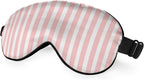 Striped Eye Mask Sleeping Mask Pink and White Stripes Sleep Masks Silky Soft Eye Cover for Women Men Shading Blindfold for Air Travel Sleeping