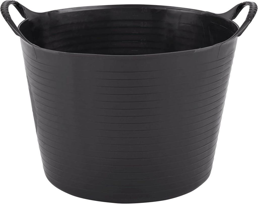 Tubtrugs SP14GBK Red Gorilla Small-3.7 gallons SL14 Medium Flexible Plastic Tub, Toy Storage, Laundry, Gardening, Black