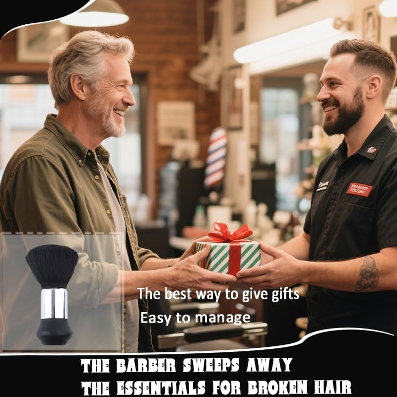 Black Shaving Cream Brush for Men Dad Grandpa Neck Duster Brushes for Husband Boyfriend Beard Brush for Men Barber Accessories Neck Duster Shaving Brushes 5.6 * 1.8inch