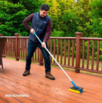 Unger Professional Lock-On Wood & Composite Deck Brush, Scrub for Outdoor Decks with Durable Dual-Bristle, Swivel Deck Cleaning Brush for Home & Business