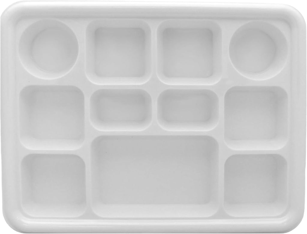 11 Compartment White Party Thali Plates (50 Pack)