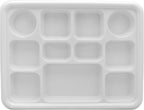 11 Compartment White Party Thali Plates (50 Pack)