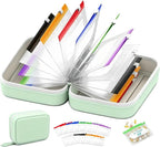 Waterproof Pill Pouch Set Travel Pill Organizer Pouches Medicine Kit Bags Pills 14 Day Medication Metal Reusable Large Case Portable Organizers Size Small Container with Labels Binder(1*Green)