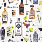 IHR Ideal Home Range - Paper Napkins COCKTAILS FOR HIM cream 20-Count 3-Ply Cocktail Napkins 5 x 5 inches