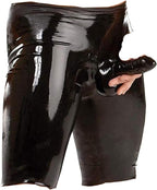 Men's Sexy Patent Leather Tights Shorts Pants Wetlook Latex Nightclub Clubwear Undershorts Boxers Shorts Black
