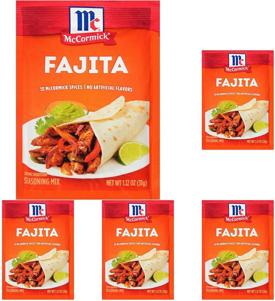 McCormick Fajita Seasoning Mix, 1.12 oz (Pack of 5)