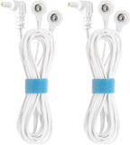 Belifu Shielded Replacement Electrode Wires 2.35mm Tens Replacement Lead Wires Standard Connection Snap 3.5mm Cable for Tens EMS Muscle Stimulator (2 Pack)