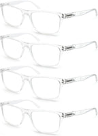 Large Reading Glasses Mens Oversized Wide Readers 2.00 Lightweight Clear Magnifying Cheaters for Men W/Big Head 4 Pack