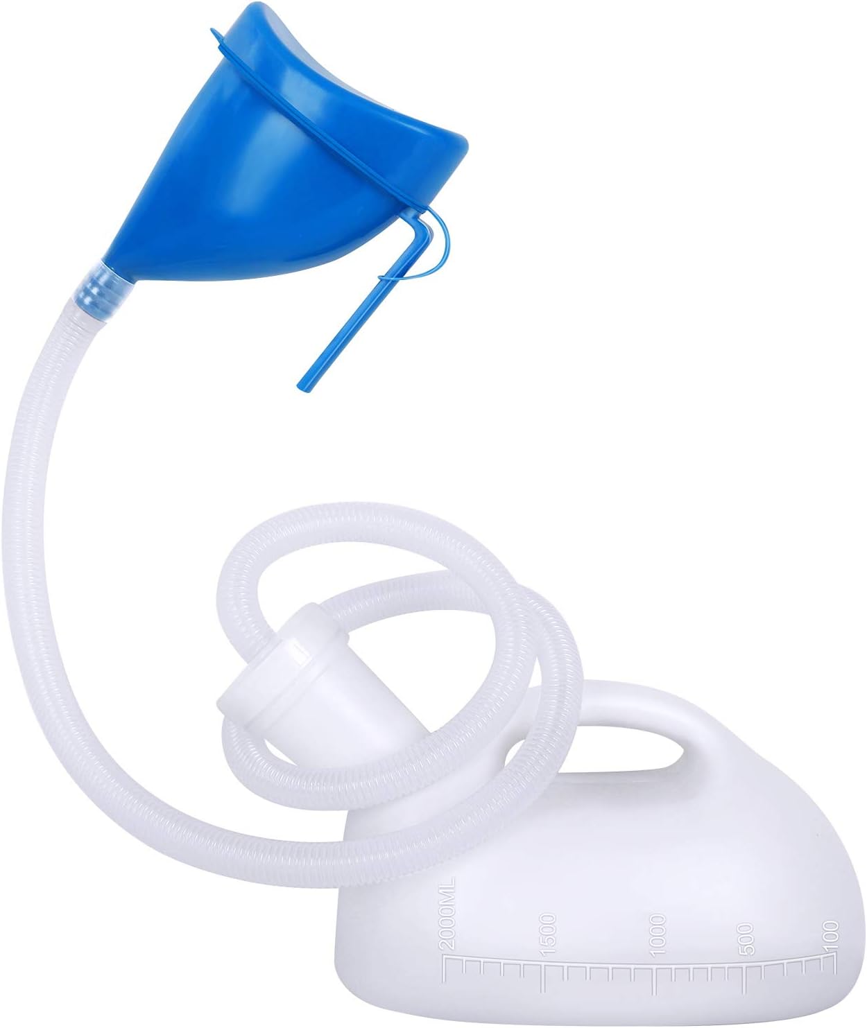 Unisex Potty with Lid and Funnel, Portable Pee Bottle for Men and Women, 2000ml Large Capacity Male Female Reusable Urinals, Emergency Urine Collection for Hospital Home Camping Car Travel