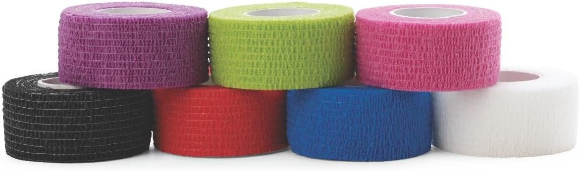 Medline Self-Adherent Cohesive Wrap Bandage, Latex-Free, 1" x 5 Yards, Assorted Color, Pack of 30